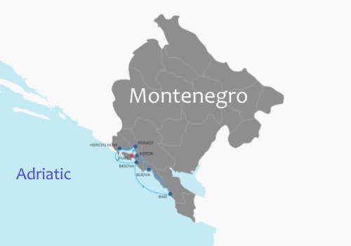 Itinerari per noleggio caicchi e yacht in Montenegro