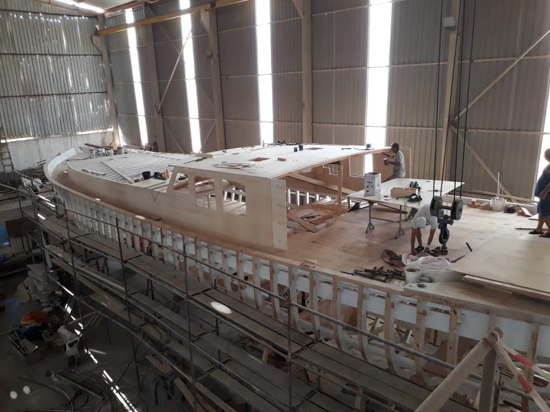 La construction de goelette neufe au chantier naval a Bodrum
